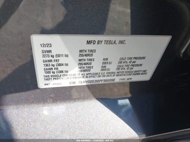 2023 TESLA MODEL Y 7SAYGDED8PF966998 Photo 8