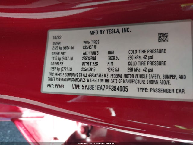 2023 TESLA MODEL 3 5YJ3E1EA7PF384005 Photo 8