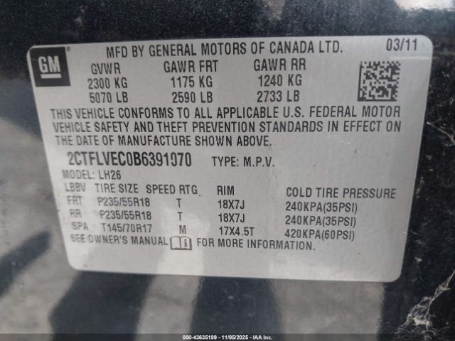 2011 GMC TERRAIN 2CTFLVEC0B6391070 Photo 8