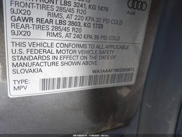 2019 AUDI Q7 WA1AAAF79KD003612 Photo 8