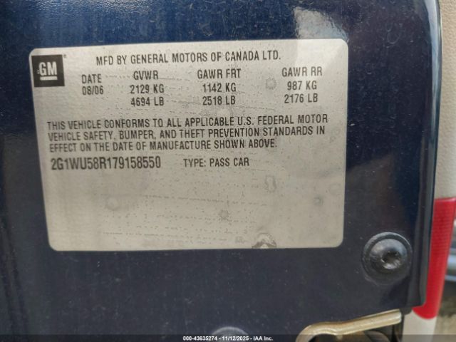 2007 CHEVROLET IMPALA 2G1WU58R179158550 Photo 8