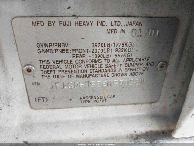 2002 SUBARU IMPREZA JF1GD67522H500324 Photo 8