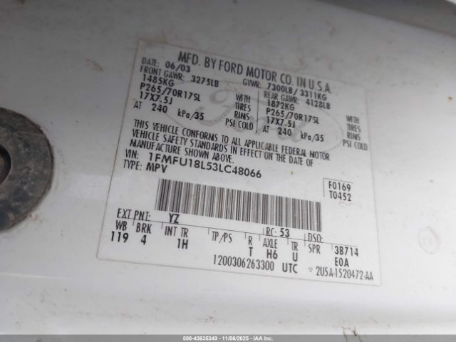 2003 FORD EXPEDITION 1FMFU18L53LC48066 Photo 8