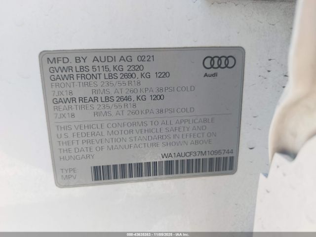 2021 AUDI Q3 WA1AUCF37M1095744 Photo 8