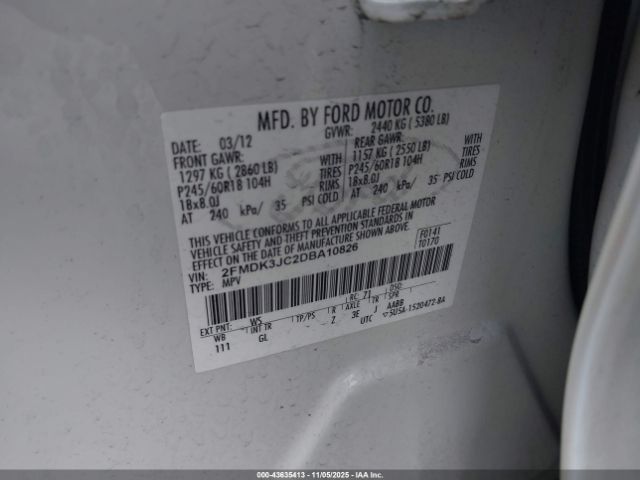 2013 FORD EDGE 2FMDK3JC2DBA10826 Photo 8