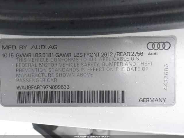 2016 AUDI A6 WAUGFAFC6GN099633 Photo 8