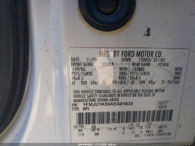 2010 FORD EXPEDITION 1FMJU1K50AEA81833 Photo 8