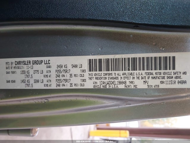 1C4HJWDGXEL190048 Jeep Wrangler Unlimited Sport