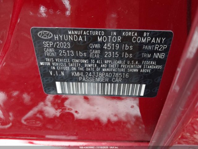2023 HYUNDAI SONATA HYBRID KMHL24JJ8PA078516 Photo 8