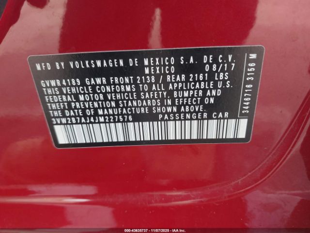 2018 VOLKSWAGEN JETTA 3VW2B7AJ4JM227576 Photo 8