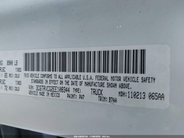 2014 RAM PROMASTER 2500 3C6TRVCG2EE108344 Photo 8