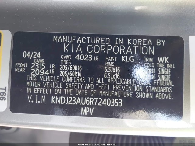 KNDJ23AU6R7240353 KIA SOUL LX