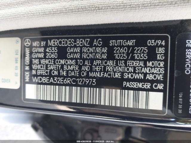 1994 MERCEDES-BENZ E WDBEA32E6RC127973 Photo 8