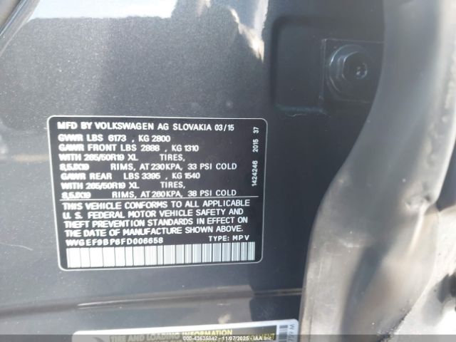 2015 VOLKSWAGEN TOUAREG WVGEF9BP6FD006658 Photo 8
