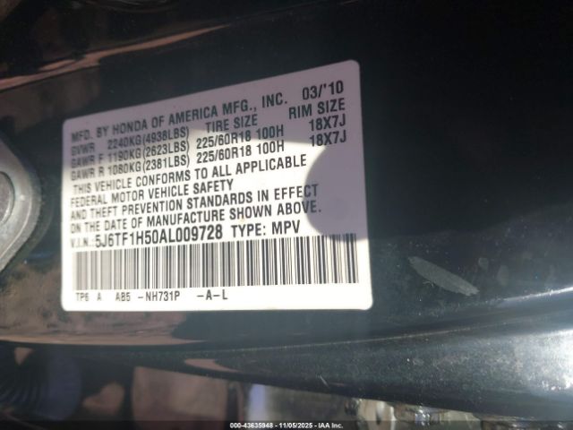 2010 HONDA ACCORD CROSSTOUR 5J6TF1H50AL009728 Photo 8