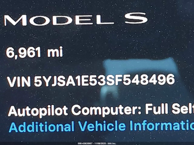 2025 TESLA MODEL S 5YJSA1E53SF548496 Photo 8
