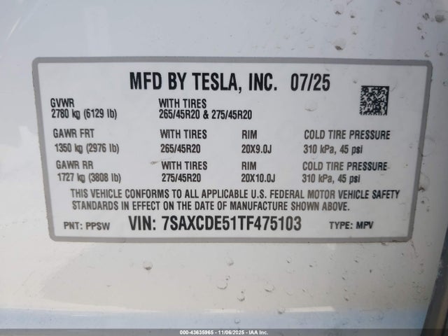 2026 TESLA MODEL X 7SAXCDE51TF475103 Photo 8