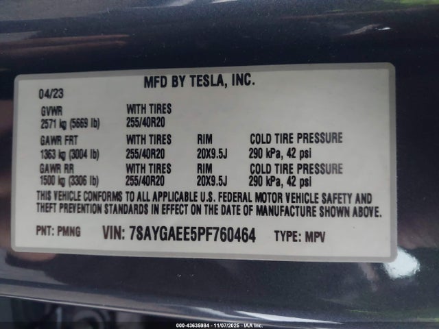 2023 TESLA MODEL Y 7SAYGAEE5PF760464 Photo 8