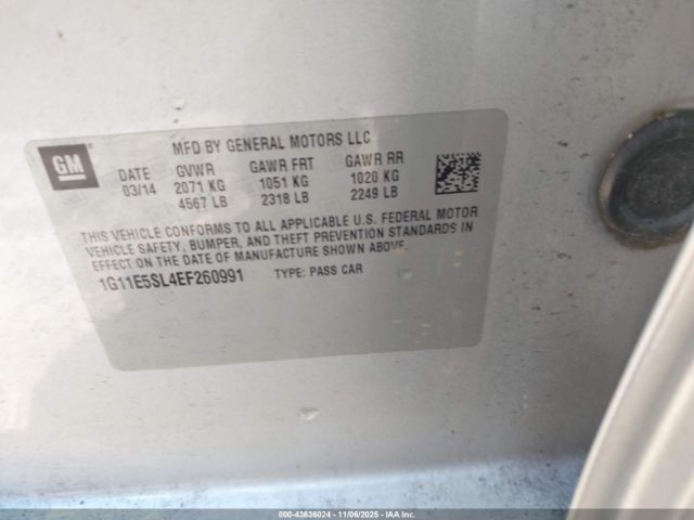 2014 CHEVROLET MALIBU 1G11E5SL4EF260991 Photo 8