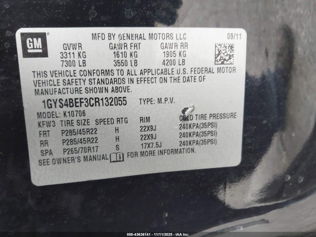 2012 CADILLAC ESCALADE 1GYS4BEF3CR132055 Photo 8