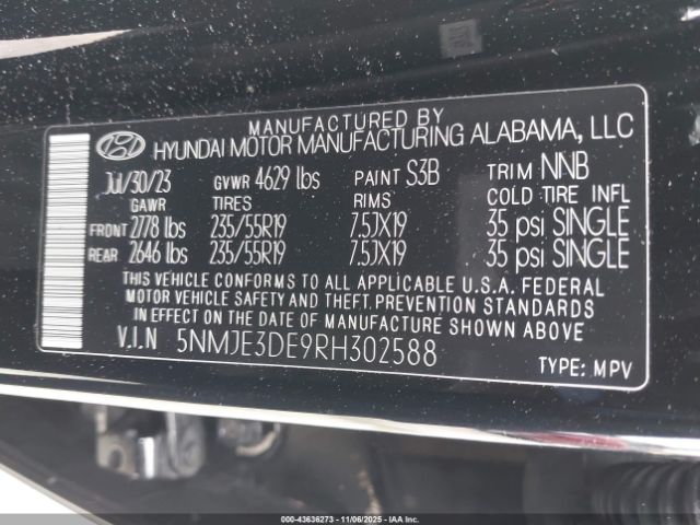 2024 HYUNDAI TUCSON 5NMJE3DE9RH302588 Photo 8