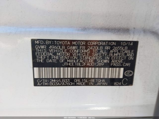 2015 LEXUS GS 350 JTHCE1BL2FA001289 Photo 8