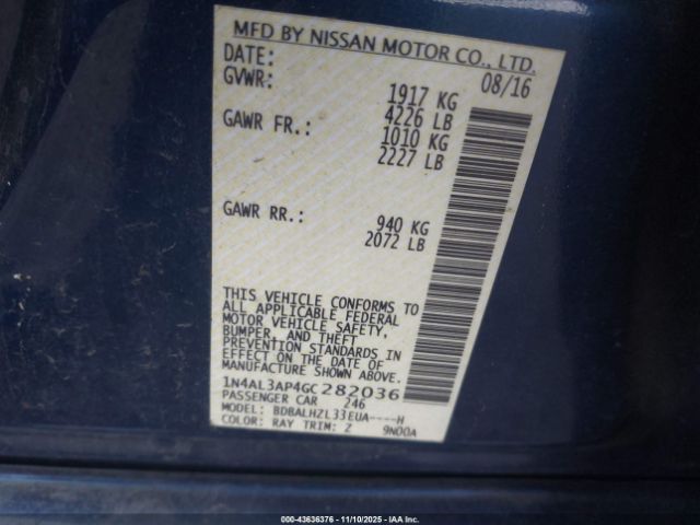 2016 NISSAN ALTIMA 1N4AL3AP4GC282036 Photo 8
