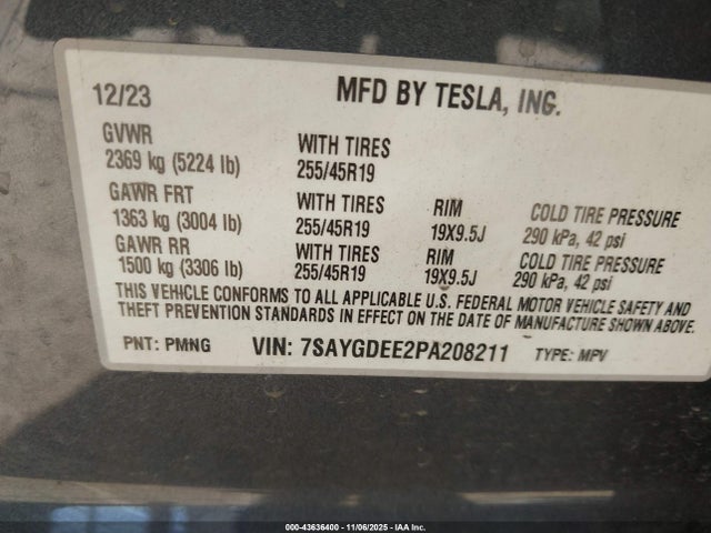 2023 TESLA MODEL Y 7SAYGDEE2PA208211 Photo 8
