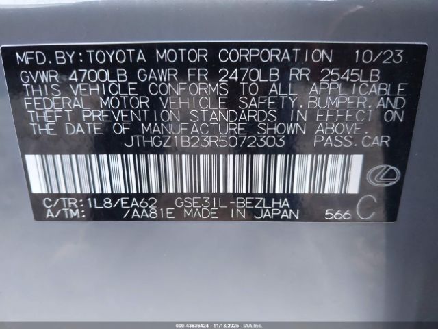 2024 LEXUS IS 350 JTHGZ1B23R5072303 Photo 8