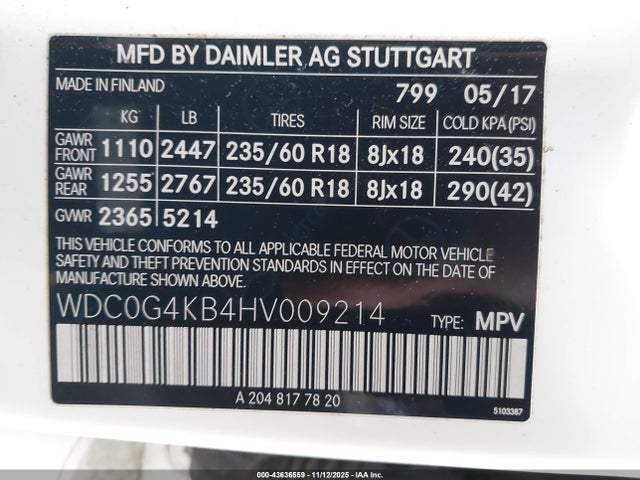 2017 MERCEDES-BENZ GLC 300 WDC0G4KB4HV009214 Photo 8