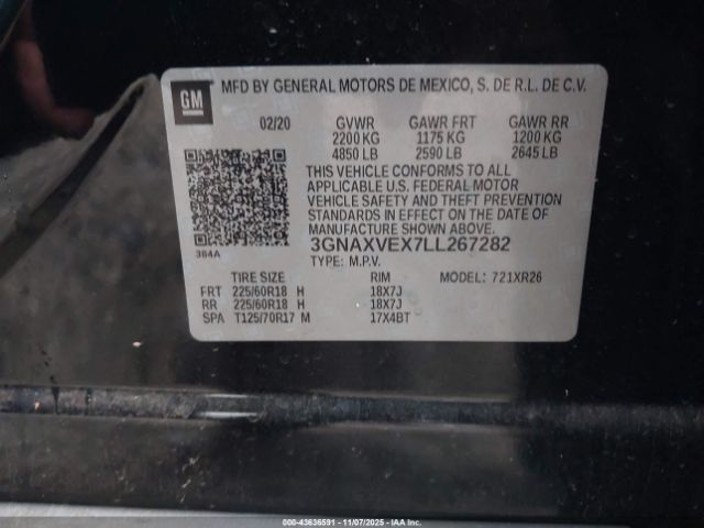 2020 CHEVROLET EQUINOX 3GNAXVEX7LL267282 Photo 8