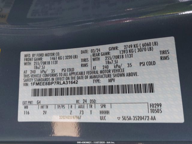 2024 FORD BRONCO 1FMEE8BP7RLA31642 Photo 8