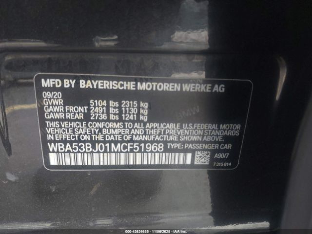 2021 BMW 540I WBA53BJ01MCF51968 Photo 8