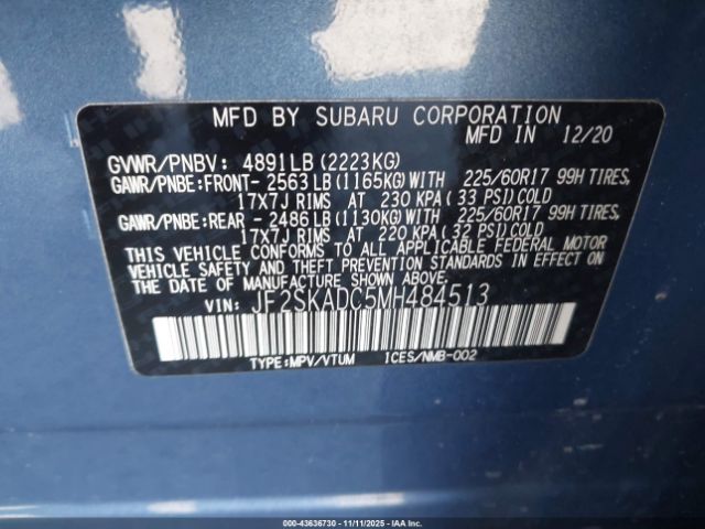 2021 SUBARU FORESTER JF2SKADC5MH484513 Photo 8