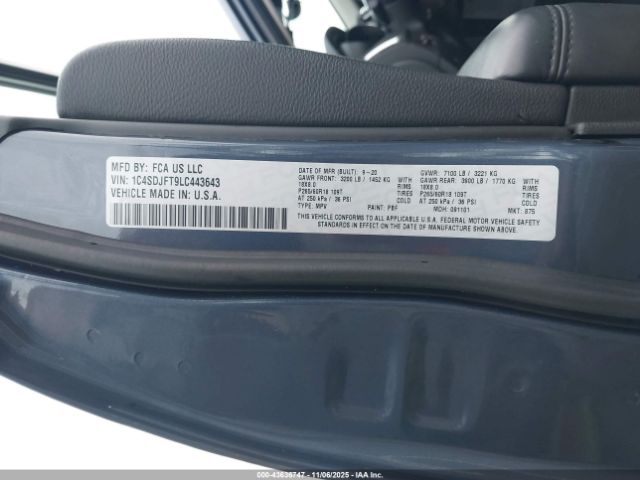 2020 DODGE DURANGO 1C4SDJFT9LC443643 Photo 8