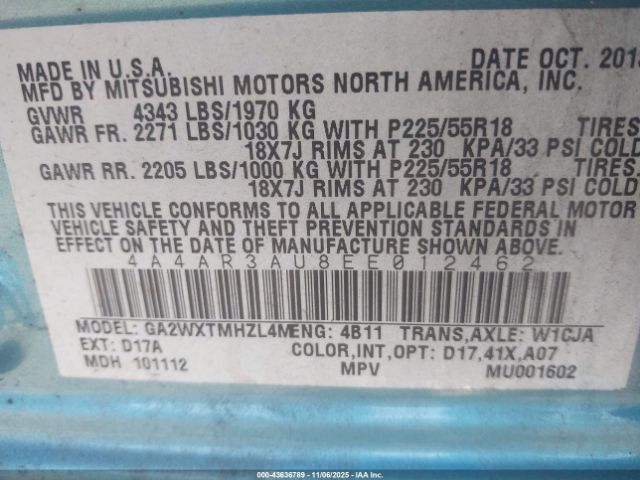 2014 MITSUBISHI OUTLANDER SPORT 4A4AR3AU8EE012462 Photo 8