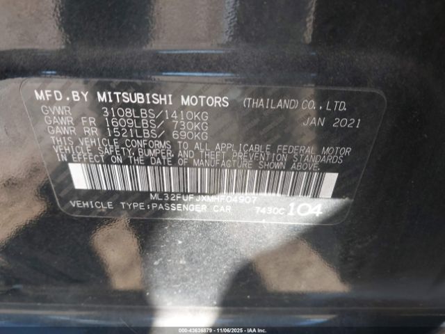 2021 MITSUBISHI MIRAGE G4 ML32FUFJXMHF04907 Photo 8