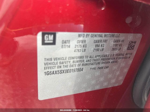 2014 CADILLAC CTS 1G6AX5SX0E0197804 Photo 8