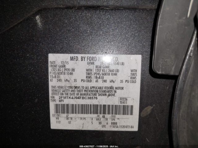 2015 FORD EDGE 2FMTK4J94FBC38576 Photo 8