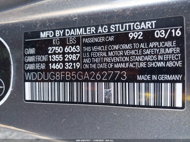 Продаж на аукціоні авто 2016 Mercedes-benz S 550 4matic, vin: WDDUG8FB5GA262773, номер лоту: 43637037