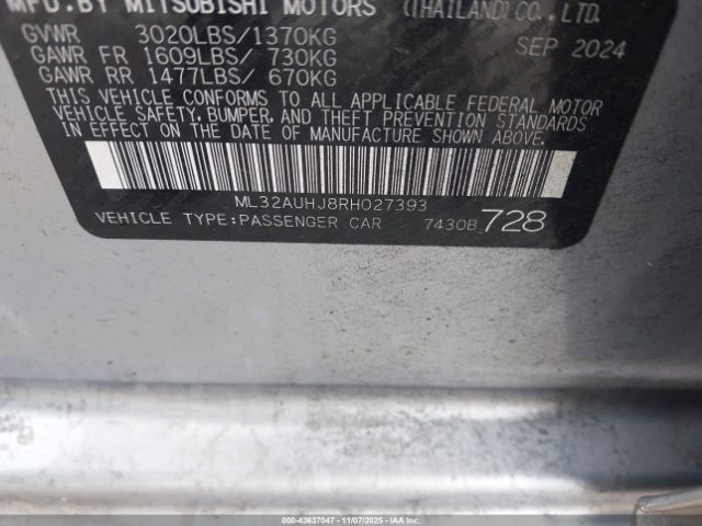 2024 MITSUBISHI MIRAGE ML32AUHJ8RH027393 Photo 8