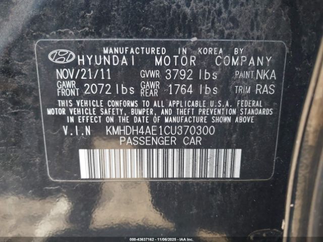 2012 HYUNDAI ELANTRA KMHDH4AE1C4370300 Photo 8