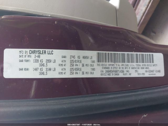 2008 CHRYSLER TOWN & COUNTRY 2A8HR54P08R714380 Photo 8