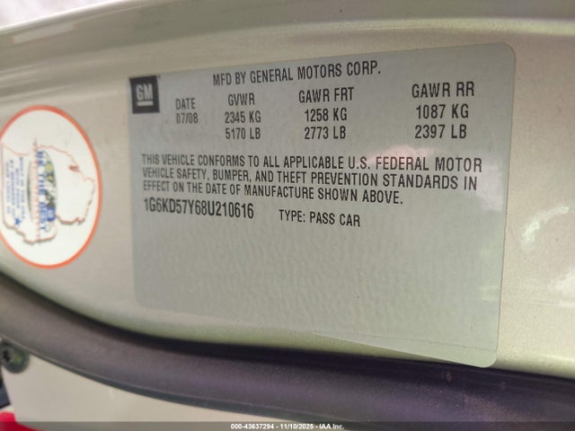 2008 CADILLAC DTS 1G6KD57Y68U210616 Photo 8