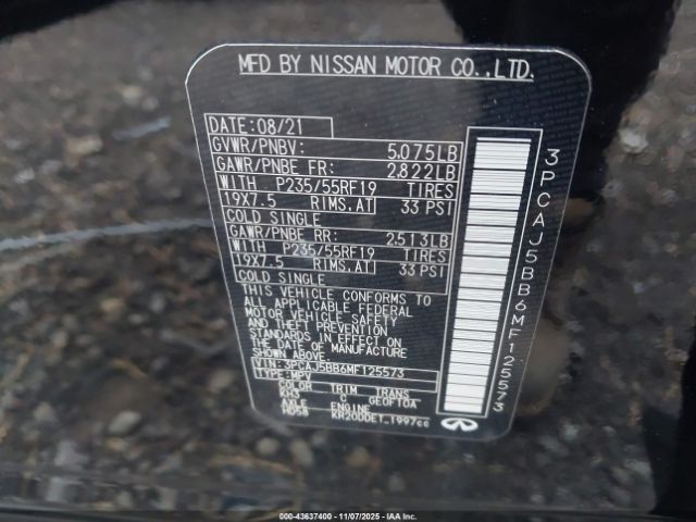 2021 INFINITI QX50 3PCAJ5BB6MF125573 Photo 8