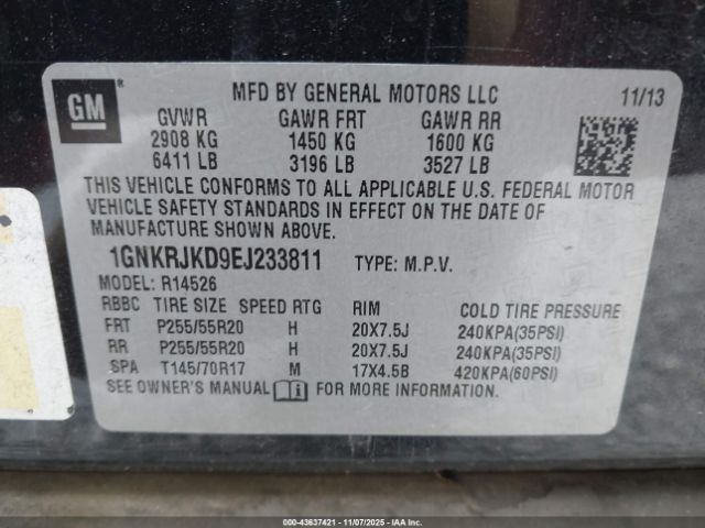 2014 CHEVROLET TRAVERSE 1GNKRJKD9EJ233811 Photo 8