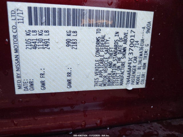 2018 NISSAN MAXIMA 1N4AA6AP4JC370017 Photo 8