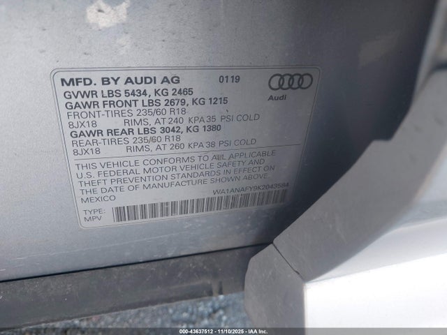 2019 AUDI Q5 WA1ANAFY9K2043584 Photo 8