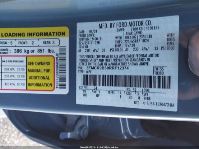 2024 FORD BRONCO SPORT 3FMCR9B60RRF12374 Photo 8