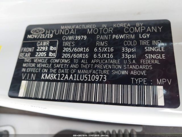 2020 HYUNDAI KONA KM8K12AA1LU510973 Photo 8
